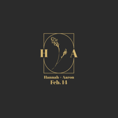 Wedding Logo Maker Featuring an Elegant Color Palette