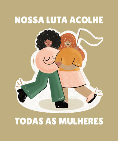 Women's Day T-Shirt Design Template Featuring Feminist Quotes 