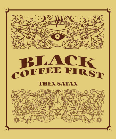 Demonic T-Shirt Design Creator for Coffee Enthusiasts 3474g