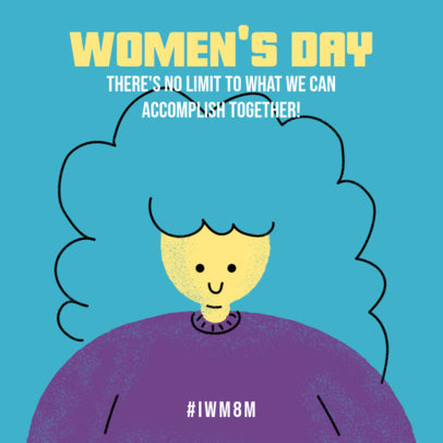 Illustrated Instagram Post Template Featuring Women's Day Quotes