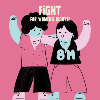 Instagram Post Generator Featuring Women's Day Illustrations and Quotes 