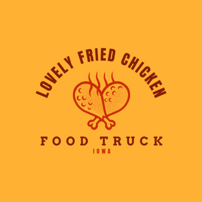 Fried Chicken-Themed Logo Creator for a Food Truck