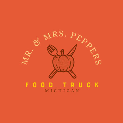 Simple Logo Creator for a Food Truck with a Pumpkin Graphic