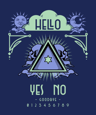T-Shirt Design Creator for Esoterism Enthusiasts Featuring a Ouija Board 3476g