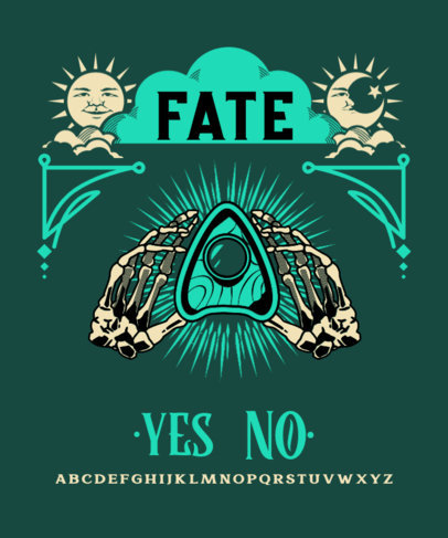 Spooky T-Shirt Design Maker with a Ouija Board Illustration  3476h