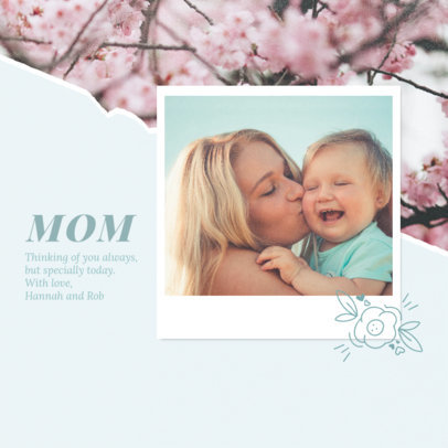 Mother's Day Instagram Post Design Template Featuring an Inspiring Quote