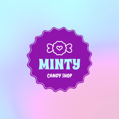 Logo Template for Candy Shops Featuring a Colorful Aesthetic