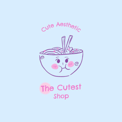Logo Template Featuring a Cute Bowl Doodle