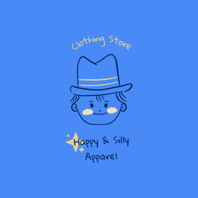 Logo Creator for a Children's Clothing Store with a Happy Kid Doodle
