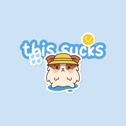 Kawaii Twitch Emote Logo Creator Featuring a Sad Hamster