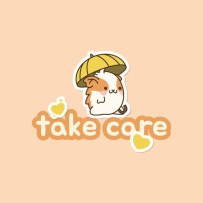 Cute Twitch Emote Logo Generator Featuring a Hamster with an Umbrella