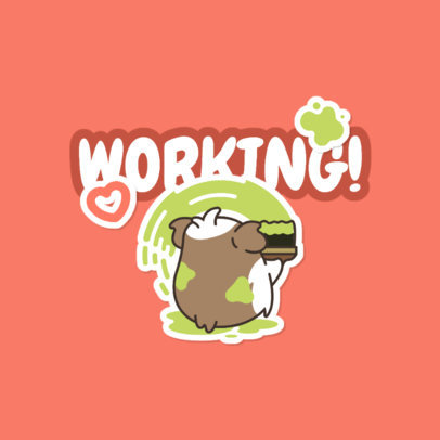 Kawaii Twitch Emote Logo Maker Featuring a Cute Hamster Working