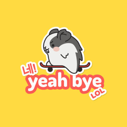 Cool Twitch Emote Logo Maker with Hamster Graphic Inspired by Korean Stickers 4143k