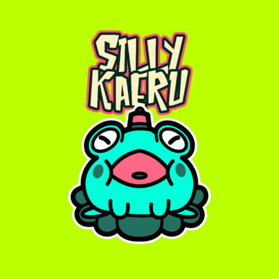 Logo Maker for a Young Streamer Featuring a Chubby Kawaii Character
