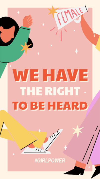 Feminist-Themed Instagram Story Creator with Women's Day Illustrations