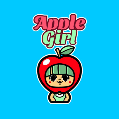Kids Apparel Store Logo Maker Featuring a Kawaii Character in a Fruit Costume