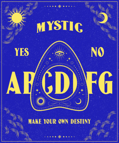 Mystical T-Shirt Design Maker Featuring a Ouija Board