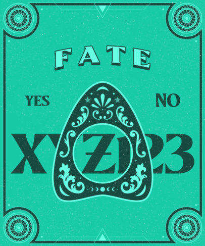 T-Shirt Design Template Featuring a Ouija Board Graphic
