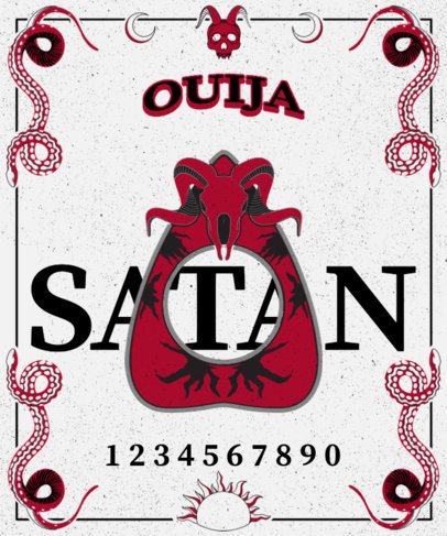T-Shirt Design Maker with a Ouija Board and a Satanic Illustration 3475i