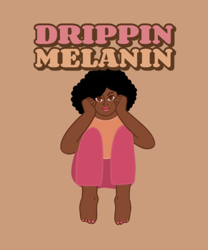 Illustrated T-Shirt Design Generator Featuring a Proud and Happy Woman Clipart 