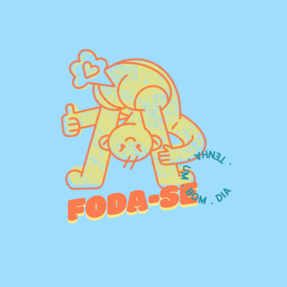 Clothing Brand Logo Maker Featuring Irreverent Character Illustrations 