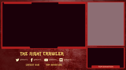 Twitch Overlay Design Template Featuring a Horror Aesthetic