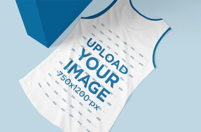 Mockup of a Ringer Tank Top Laid in a Customizable Setting 5141-el1