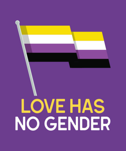 T-Shirt Design Maker Featuring a Non-Binary Pride Flag Clipart 