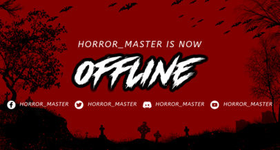Twitch Banner Design Template with Horror-Themed Backgrounds
