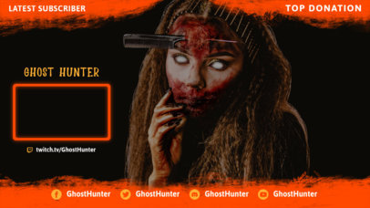 Horror-Themed Twitch Overlay Design Template with a Webcam Frame
