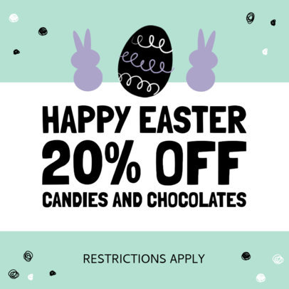 Instagram Post Design Template to Announce Easter Discounts