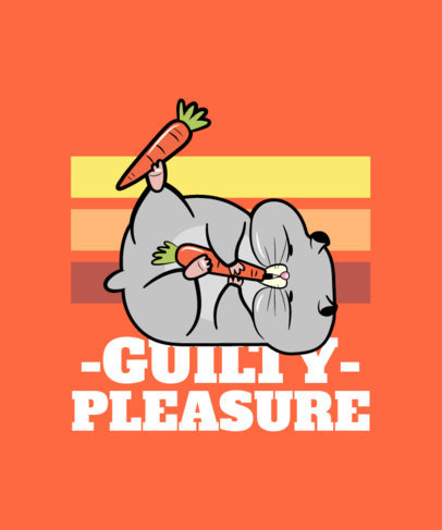 T-Shirt Design Creator with a Graphic of a Silly Rodent Eating Carrots 3497g
