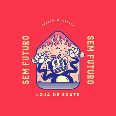 Clothing Brand Logo Maker Featuring Retro-Style Irreverent Characters 