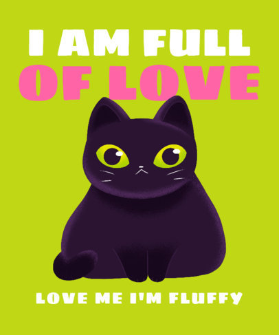 T-Shirt Design Template with Cute Illustrations of Chubby Animals