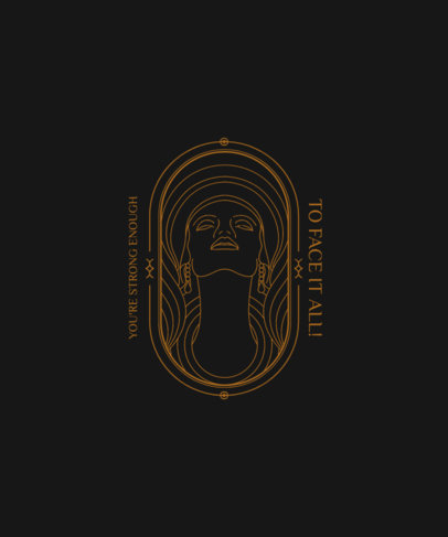 Quote T-Shirt Design Generator with an Art-Deco Portrait of a Woman