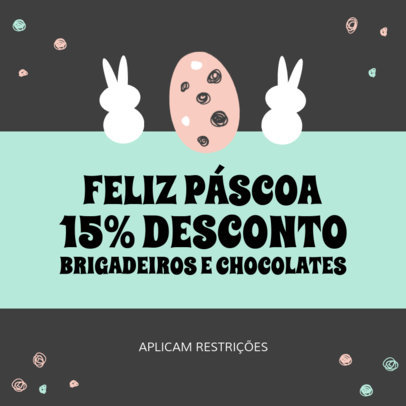 Portuguese Instagram Post Template for an Easter Sale