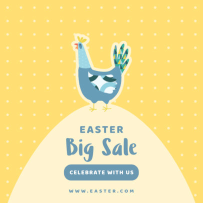 Instagram Post Maker for an Easter Sale with a Chicken Graphic