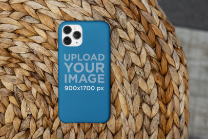 Phone Case Mockup Featuring a Handmade Basket 5170-el1 
