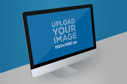 Render Mockup of an iMac Placed in a Customizable Setting
