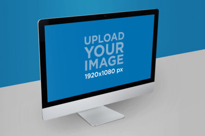 Mockup of an iMac Placed in a Simple Environment