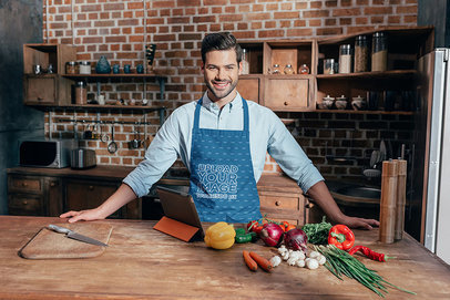  Apron Mockup of a Happy Man in the Kitchen 