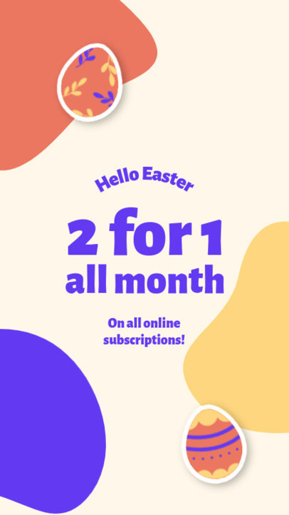 Instagram Story Template for a Special Offer Featuring Easter Egg Graphics 