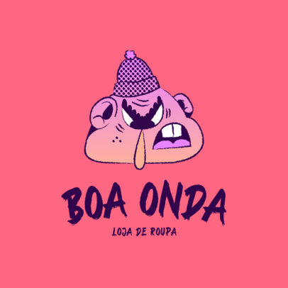 Logo Template for Streetwear Stores Featuring an Angry Cartoon Character 