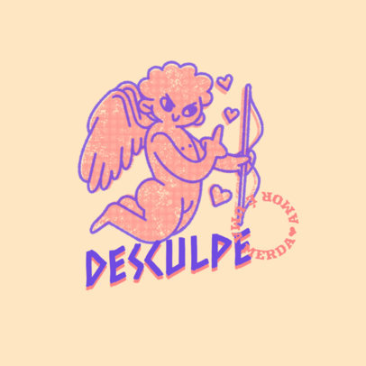 Clothing Brand Logo Creator Featuring an Irreverent Cupid Character