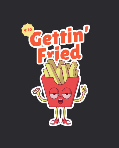 T-Shirt Design Template Featuring a 420 Theme and Funny Characters