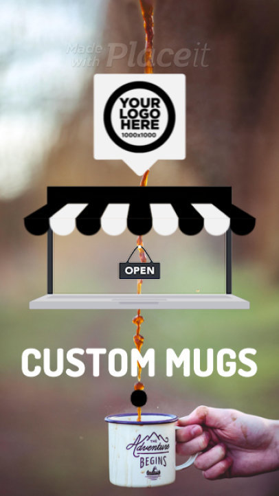 Instagram Story Video Maker for a POD Mug Store