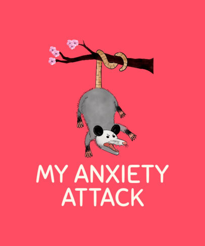 T-Shirt Design Maker with an Anxiety Opossum Theme
