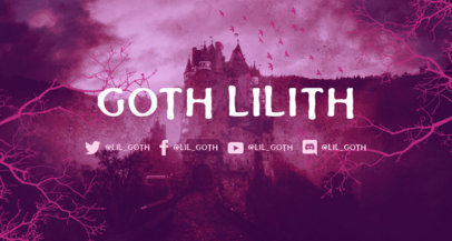 Twitch Banner Design Template for Horror Streamers Featuring a Haunted Castle