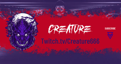 Twitch Banner Design Maker with a Horror Theme and an Evil Character