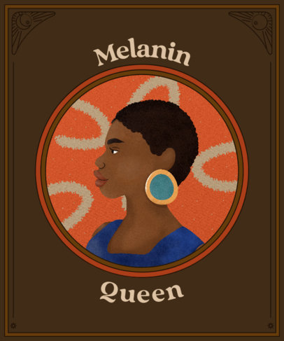 Retro-Style T-Shirt Design Creator with an Illustrated Melanin Queen 2801i 3502